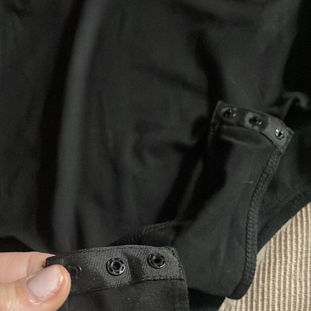 NWOT black bodysuit with ruffle straps - Picture 2 of 7